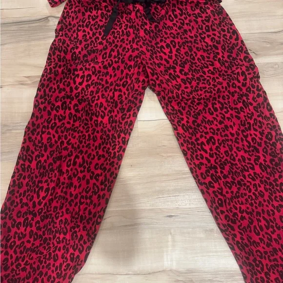 Soma Red Leopard Print Pajama Set - Picture 3 of 5